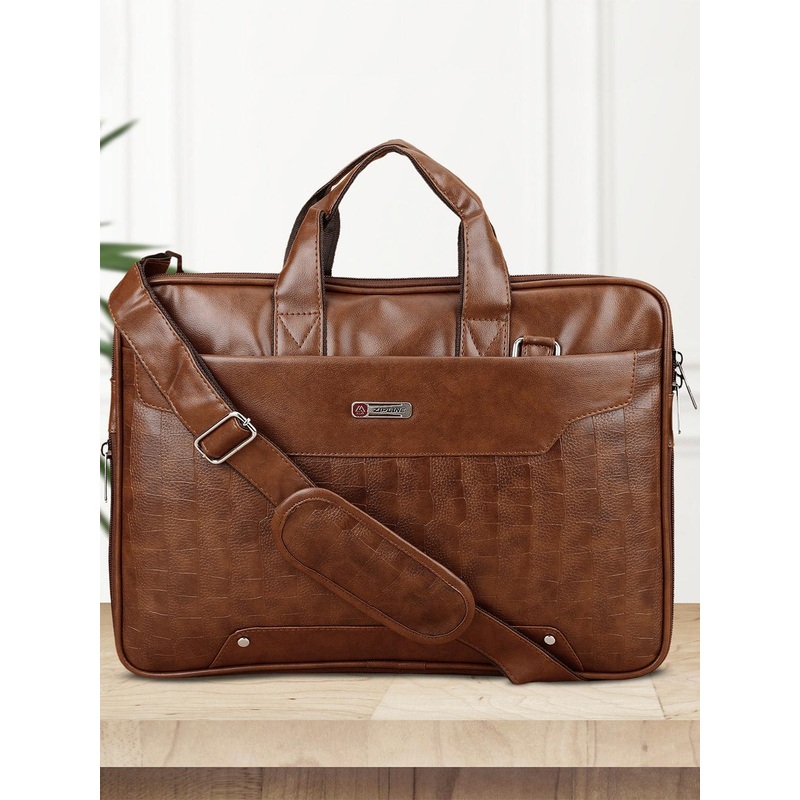 ZIPLINE Unisex Black Textured Laptop Bag