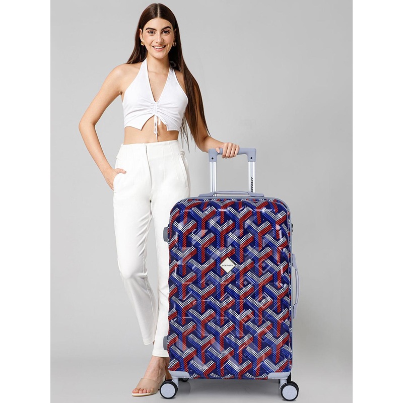 ACEPACK Rizz Printed Hard-Sided Medium Trolley Bag