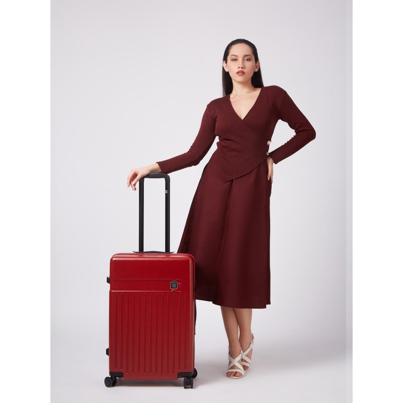EUME Textured Hard-Sided Cabin Trolley Suitcase