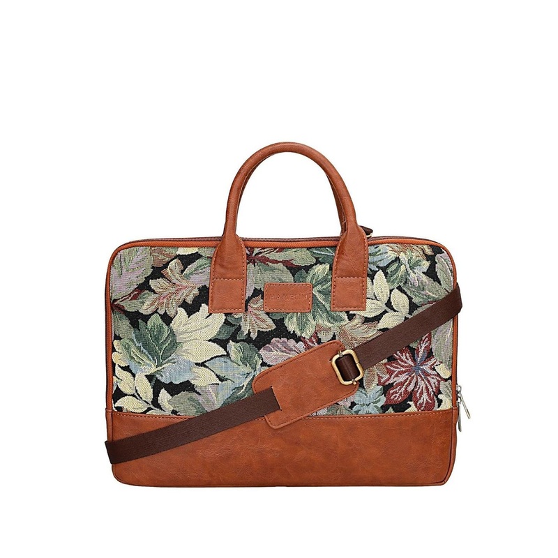 HAMELIN Unisex Printed Leather Laptop Bag