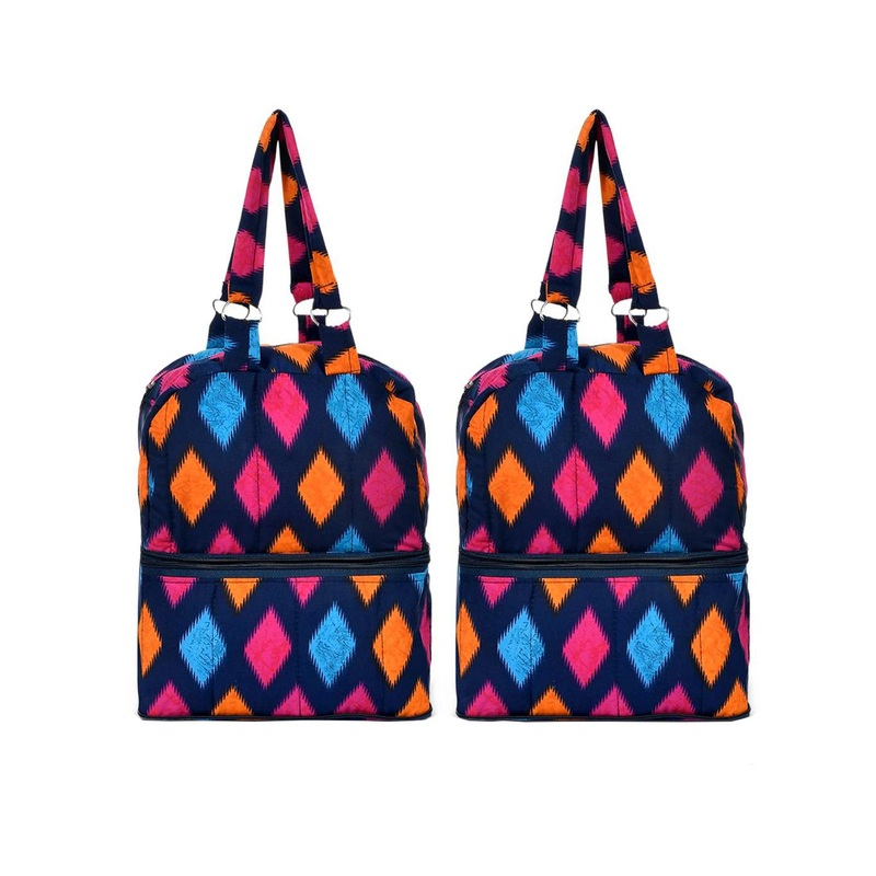 Kuber Industries Set of 2 Printed Cut Work Shopper Shoulder Bag