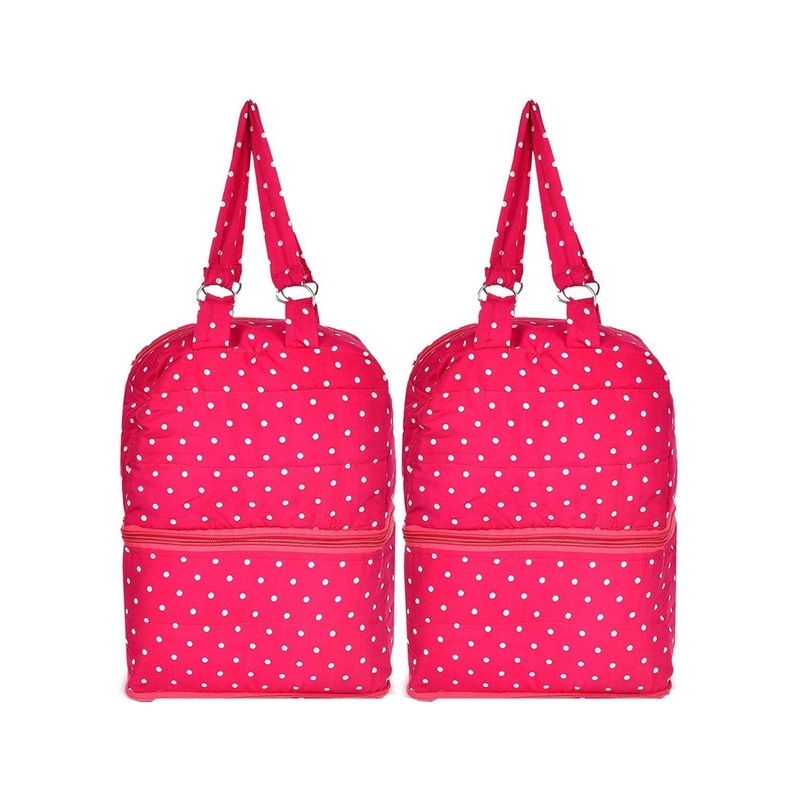 Kuber Industries Set of 2 Printed Shopper Shoulder Bag with Bow Detail