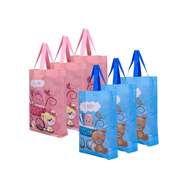 Kuber Industries Set Of 6 Printed Non-Woven Shopping Gift Bag Shopper Tote Bag