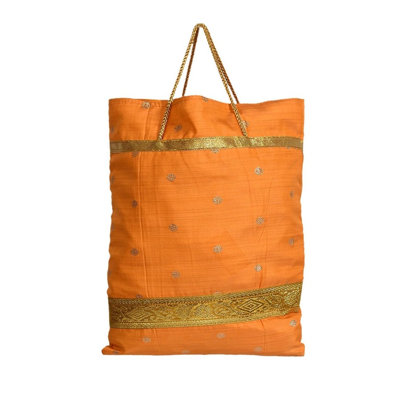 Kuber Industries Yellow Polyester Dot Design Foldable Shopping Tote Hand Bag