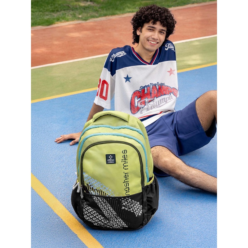 Nasher Miles Kinetics Laptop Backpack 45 Liters Polyester with Raincover (Olive)