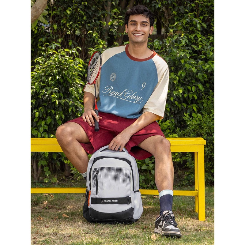 Nasher Miles Technology Laptop Backpack 31 Liters Polyester with Raincover (White)