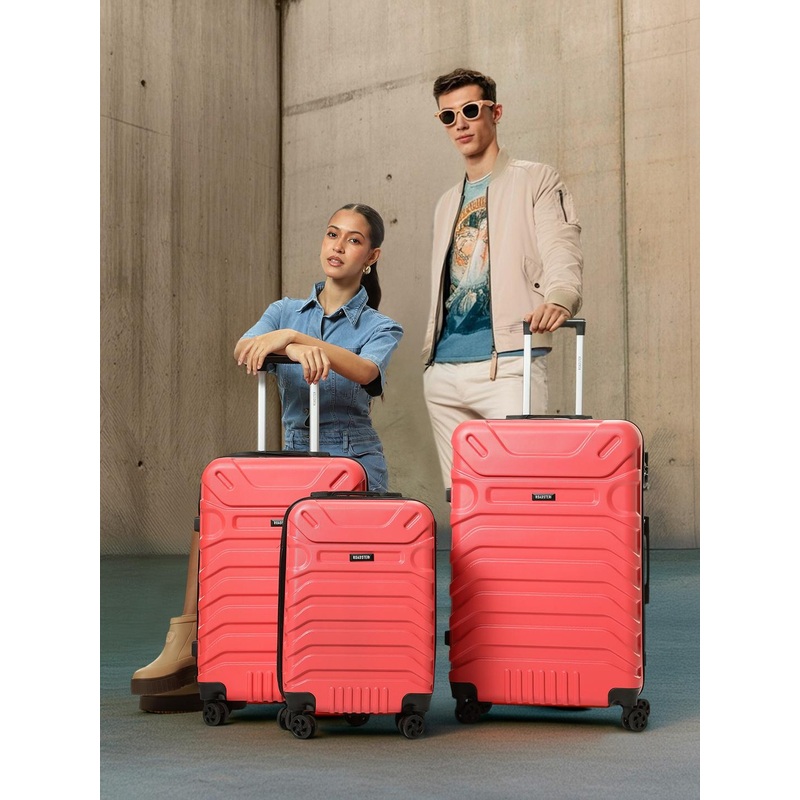 Roadster Unisex Set of 3 Hard Sided Trolley Suitcases – Cabin, Medium & Large