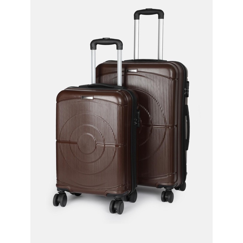 Teakwood Leathers Set Of 2 Textured Hard Sided Trolley Bag 95L