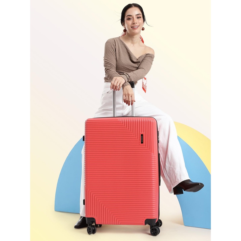 WROGN Unisex Textured HRD Large Hard Suitcase Trolley Bag- 80.2 L