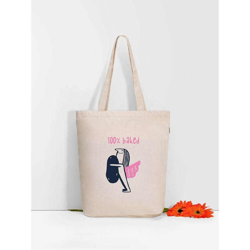 EcoRight Printed Oversized Shopper Tote Bag with Applique