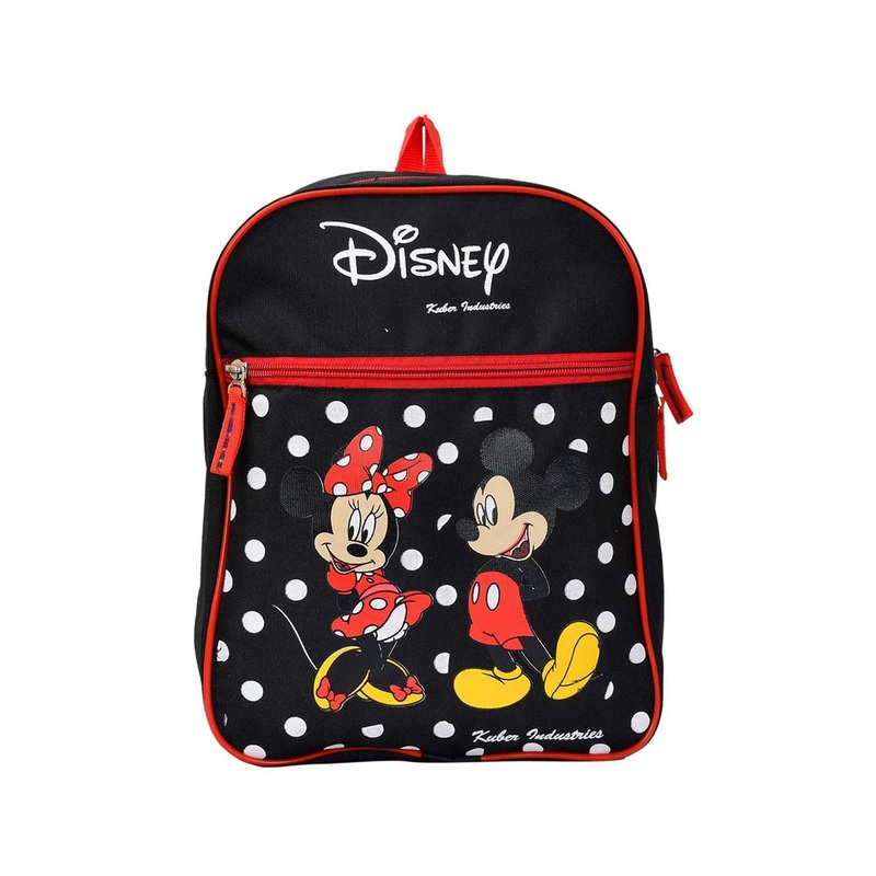 Kuber Industries Mickey & Minnie Print Rexine Lightweight Portable School Bag Backpack