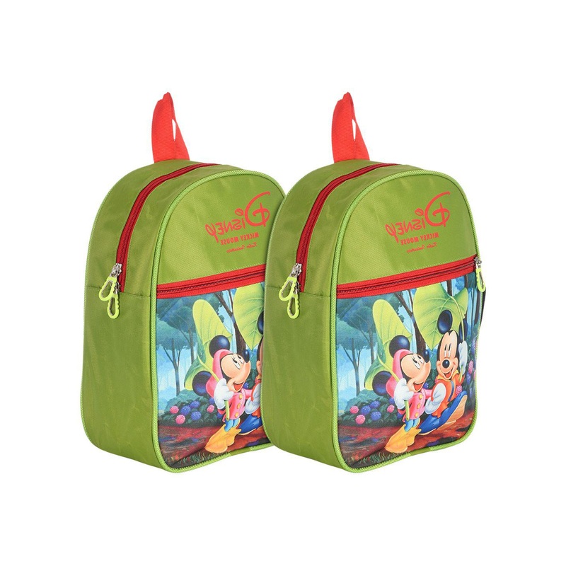 Kuber Industries Pack of 2 Disney Mickey Minnie Print Cute Backpack Bag School Travel