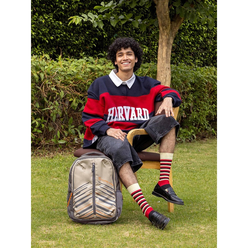 Nasher Miles Geography Laptop Backpack 31 Liters Polyester with Raincover (Cream)