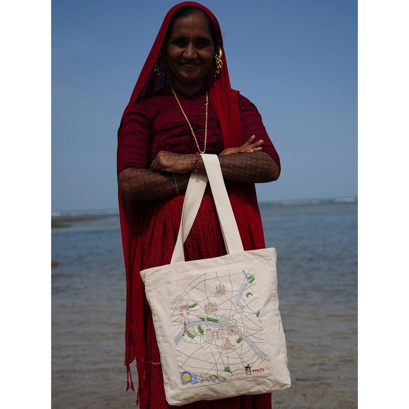 OKHAI Oversized Structured Tote Bag with Fringed