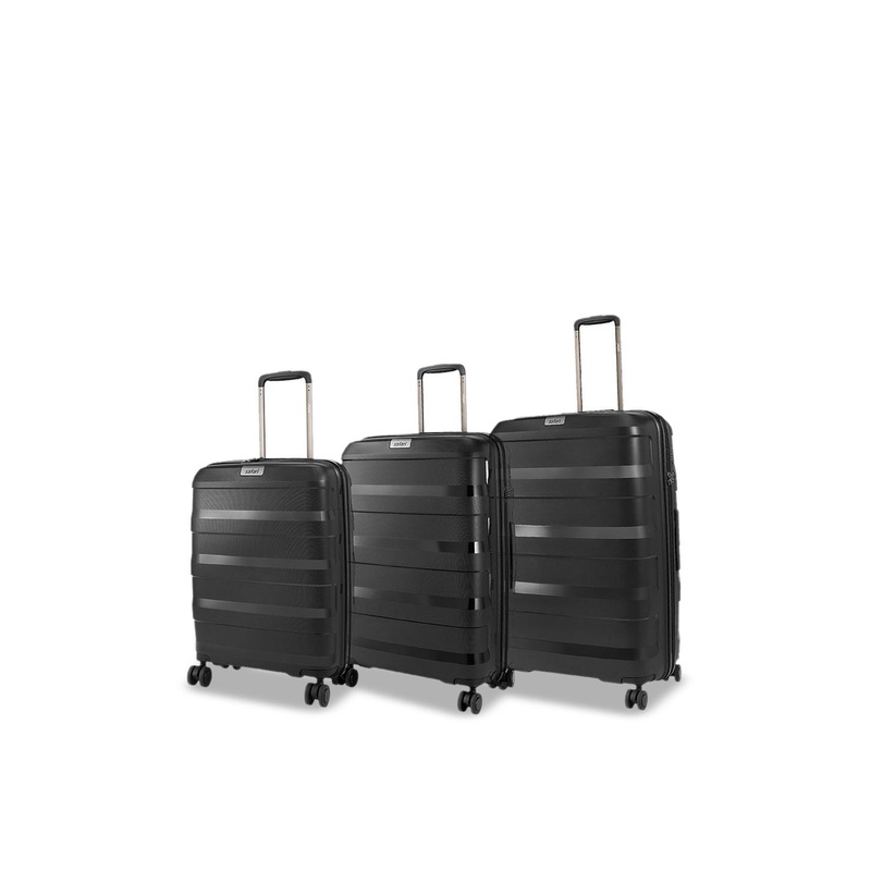 Safari Select Aeroglide Set of 3 Black Premium Lightweight with TSA Lock Trolley Bag