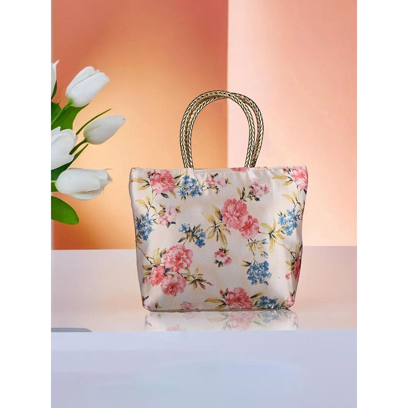 Kuber Industries Unisex Floral Printed Structured Shoulder Bag