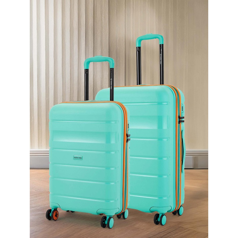 Nasher Miles Set Of 2 Jupiter Hard-Sided Teal Trolley Bags (55-65 cm)