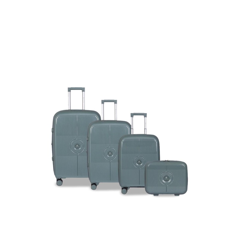 Polo Class Unisex Set Of 3 Textured Trolley Bags With Vanity