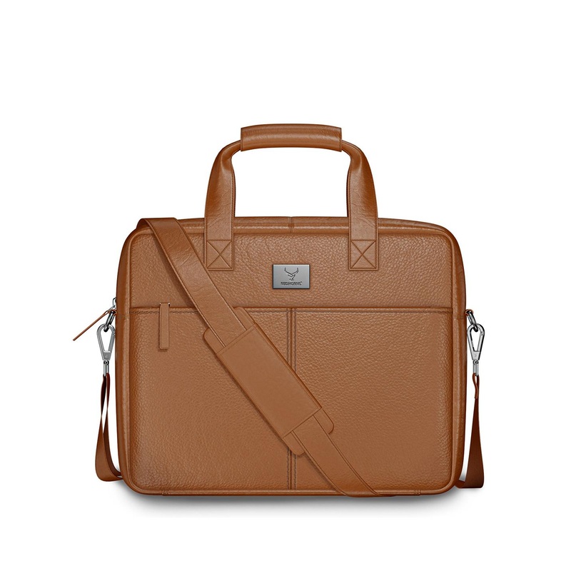 REDHORNS Unisex Textured Leather Laptop Bag