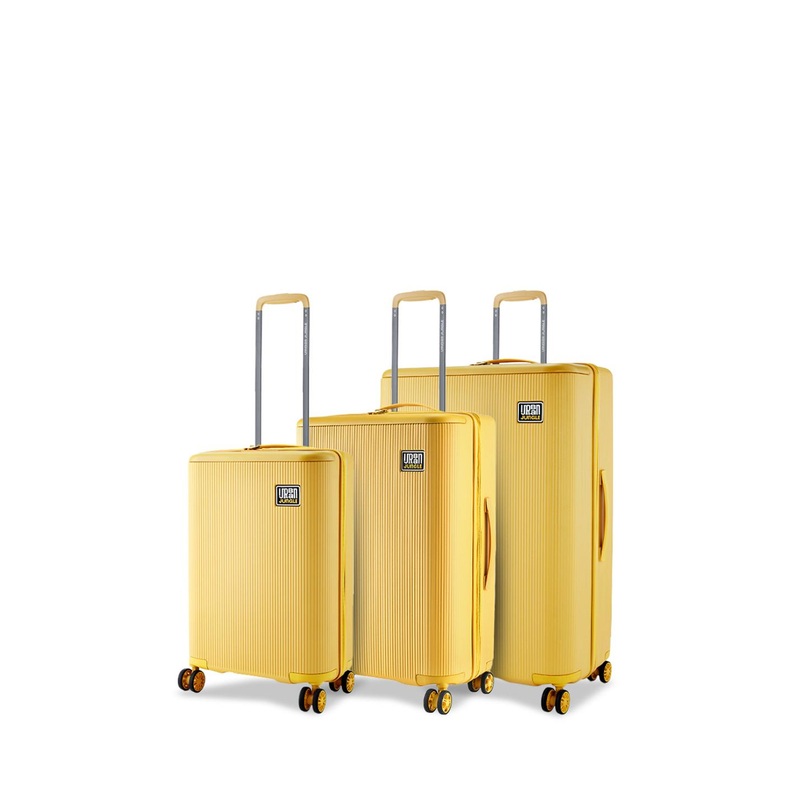 Safari By Safari Set Of 3 Yellow Light Weight Hardside Trolley Polycarbonate Suitcase