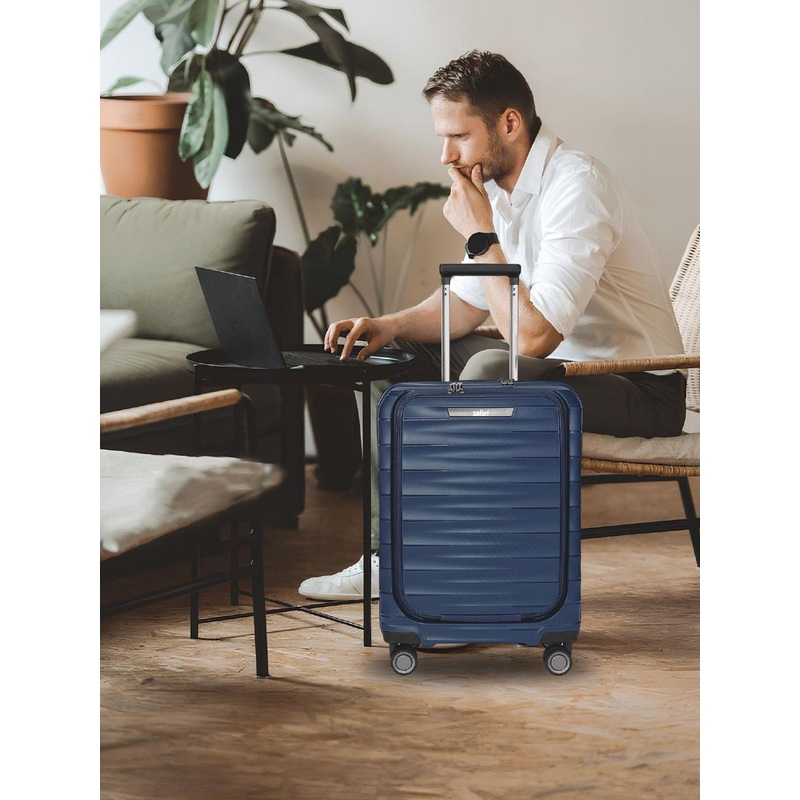 Safari Select Aerolite Navy  with Laptop Compartment  TSA Lock Cabin Trolley Bag 55 Cm