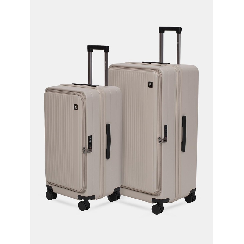 SWISS MILITARY Jade Hard Set Of 2 Textured Hard Sided Large & Medium Trolley Bags