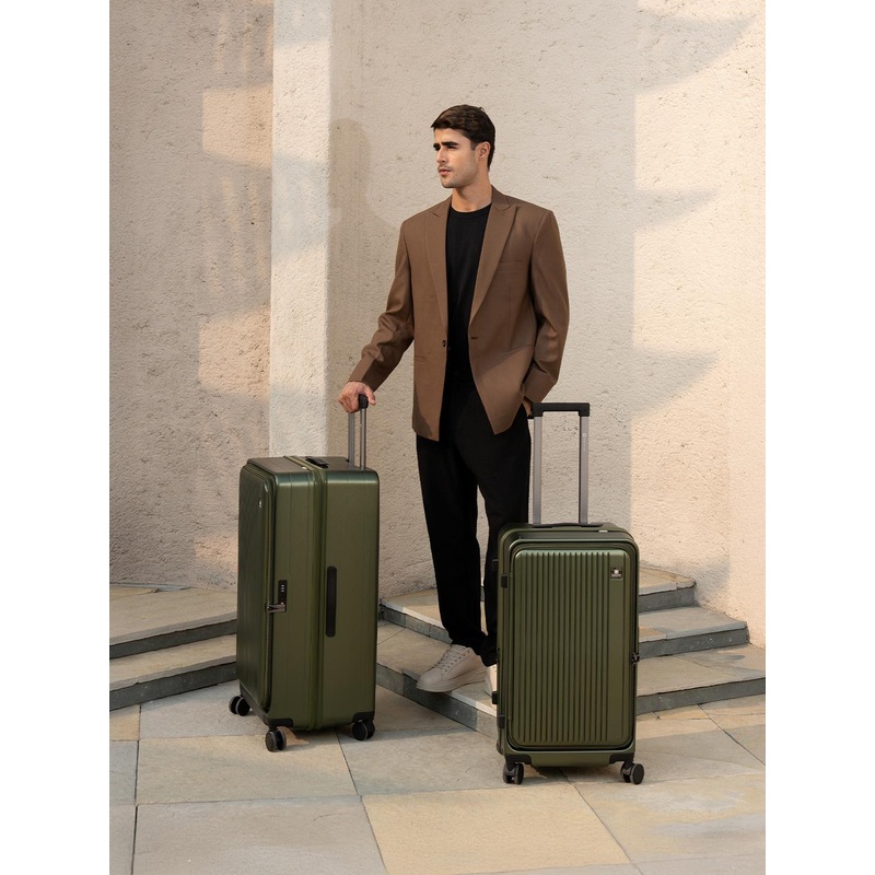 SWISS MILITARY Jade Hard Set Of 2 Textured Hard Sided Medium & Cabin Trolley Bags