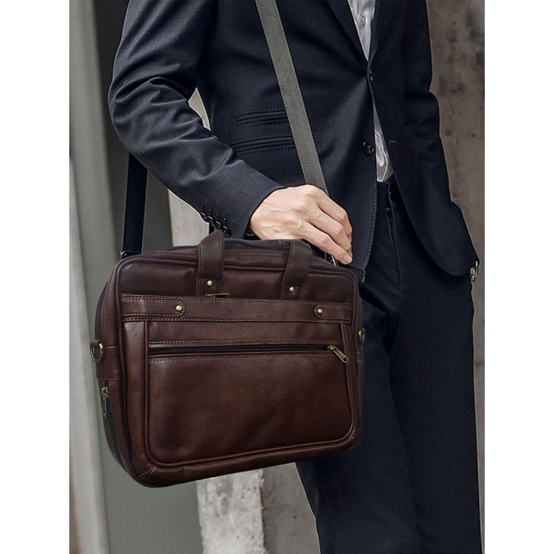 Vetocity Men Leather Laptop Bag