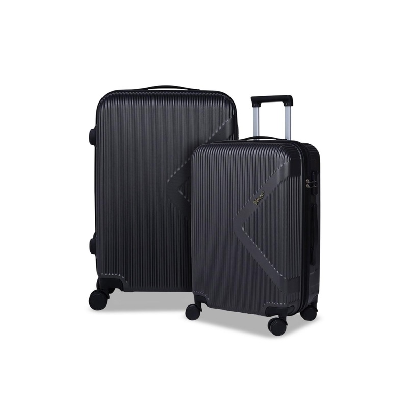 ACEPACK Carbon Unisex Set Of 2 Carbon Textured Hard-Sided Trolley Bag