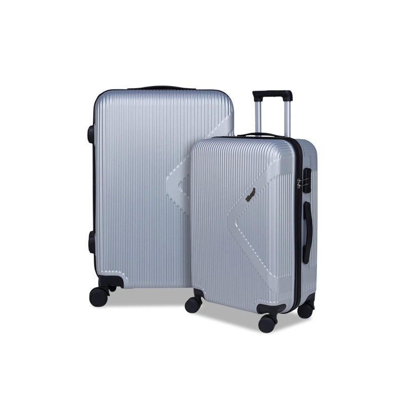 ACEPACK Set Of 2 Carbon Textured 360-Degree Rotation Hard-Sided Trolley Bag
