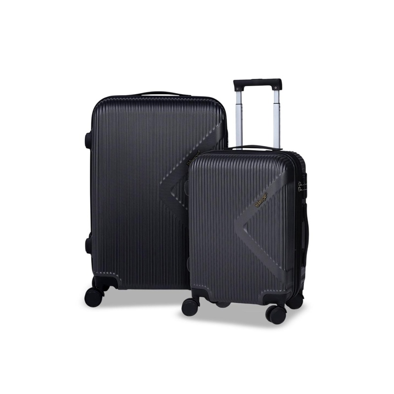 ACEPACK Set Of 2 Carbon Textured Hard-Sided Trolley Bag