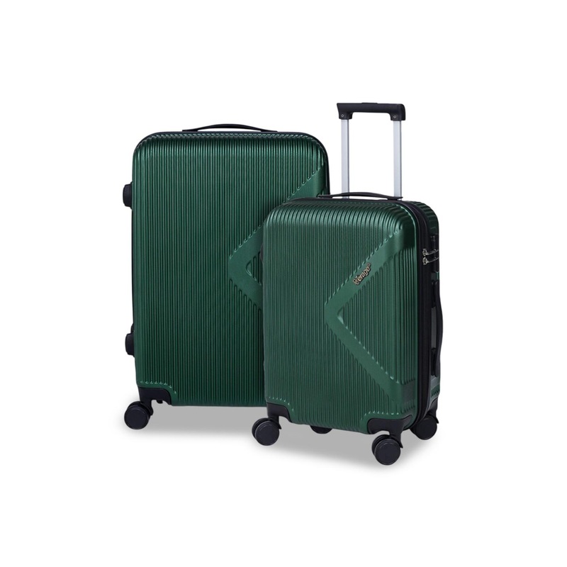 ACEPACK Unisex Set Of 2 Carbon Textured Hard-Sided Trolley Bag