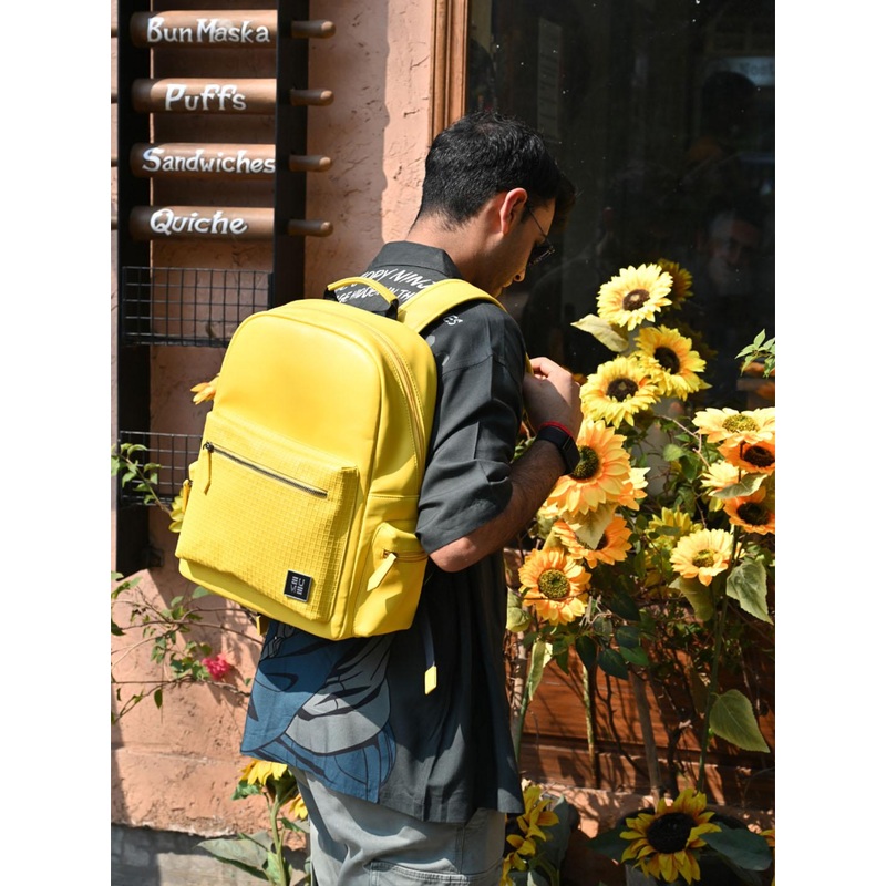 EUME Cosmo 16L Laptop Bag for Men, Maple Yellow