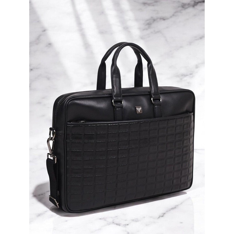 GBK Men Textured PU Laptop Bag