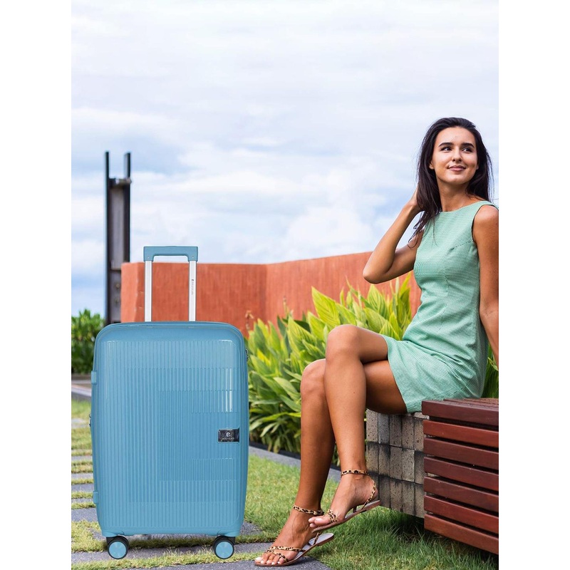 Polo Class Pack of 2 Textured Hard-Sided Large Trolley  Bag With Vanity