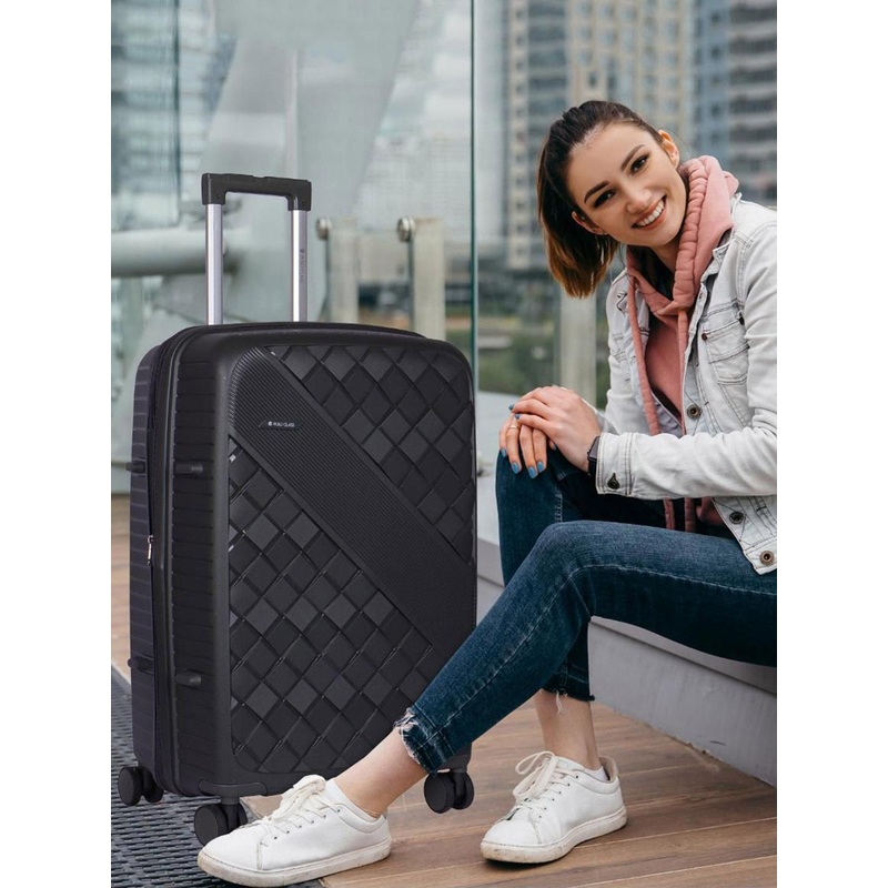 Polo Class Set Of 2 Textured 360-Degree Rotation Hard-Sided Trolley Bag With Vanity