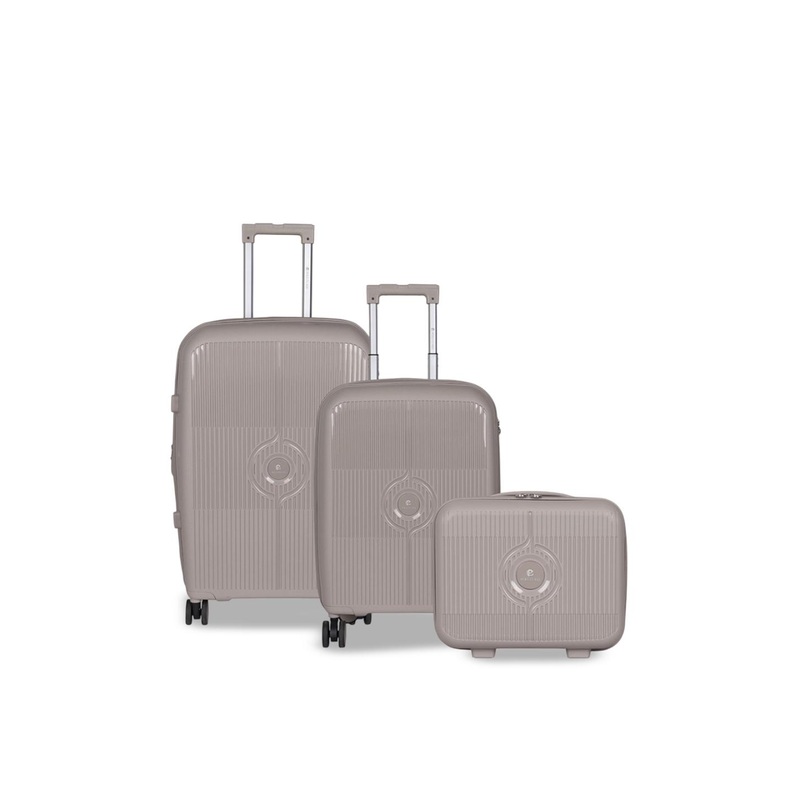 Polo Class Set Of 2 Textured Hard-Sided Trolley Bags With Vanity