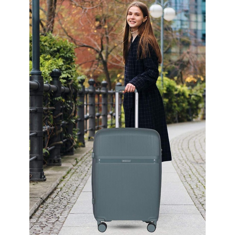 Polo Class Textured Hard-Sided Large Trolley Bag With Vanity