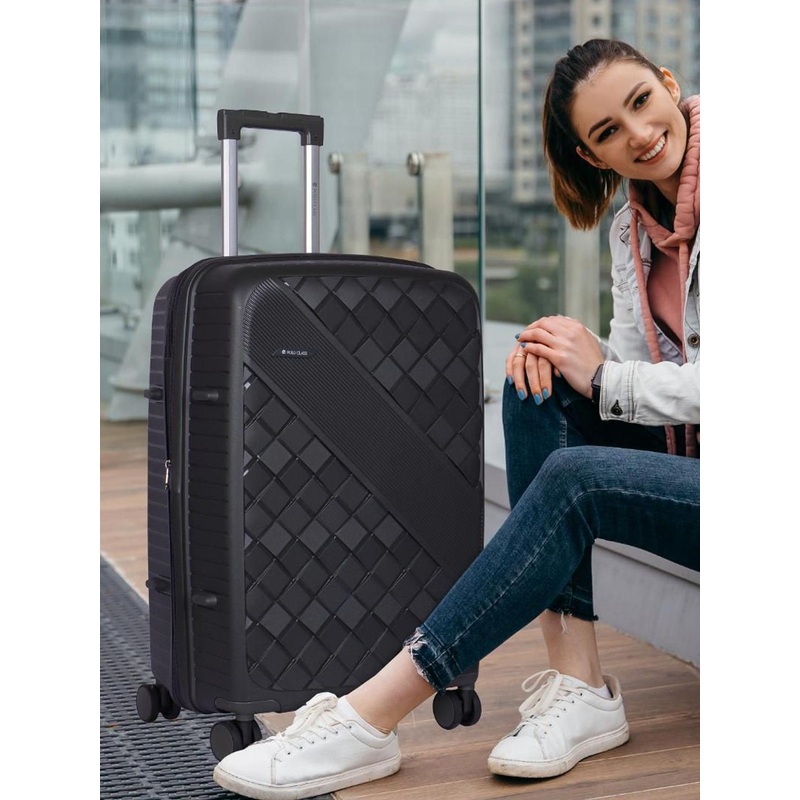 Polo Class Unisex Set Of 2 Hard Sided Suitcase Trolley Bag With Vanity