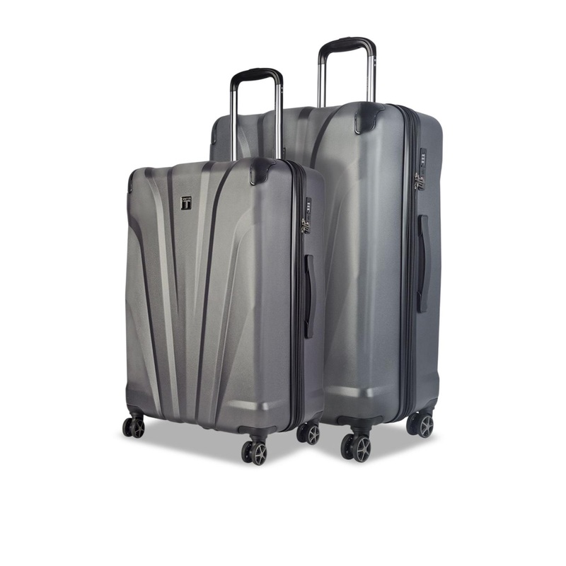TIMUS Hard Luggage Set Of 2  Textured Hard-Sided Trolley
