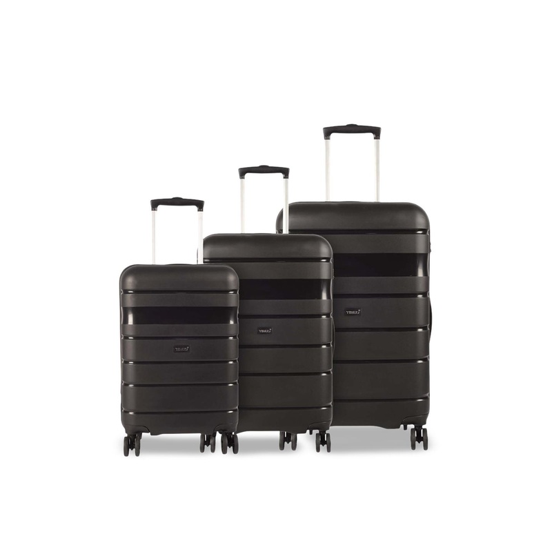 Timus Hard Luggage Set Of 3 Textured Hard-Sided Trolley Bags