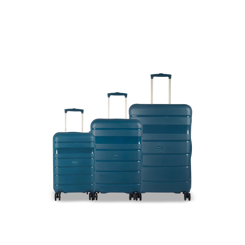 TIMUS Sunlite Set Of 3 Hard-Sided Cabin Medium Large Trolley Bags