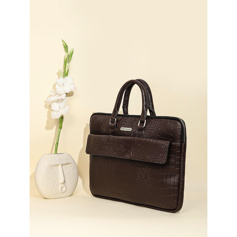 Bagsy Malone Unisex Textured PU Laptop Bag