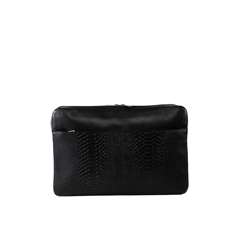 El’Curio Men Textured Leather Laptop Bag