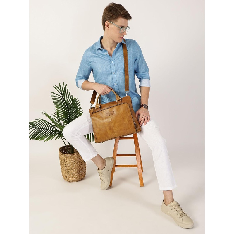 IN.HIDE Men Amberhold  Leather Laptop Bag