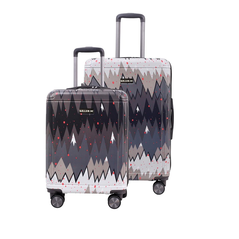 Killer Set Of 2 Printed Hard-Sided Trolley Bags