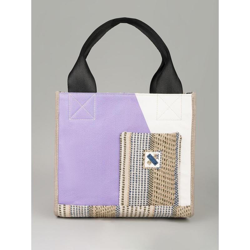 NO MORE Colourblocked Shopper Handheld Bag