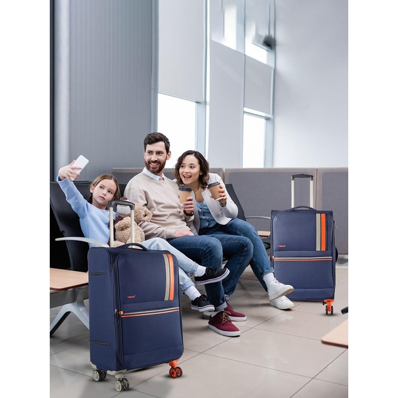 TIMUS Set Of 2 Sportive Soft Luggage Soft-Sided Trolley Bag