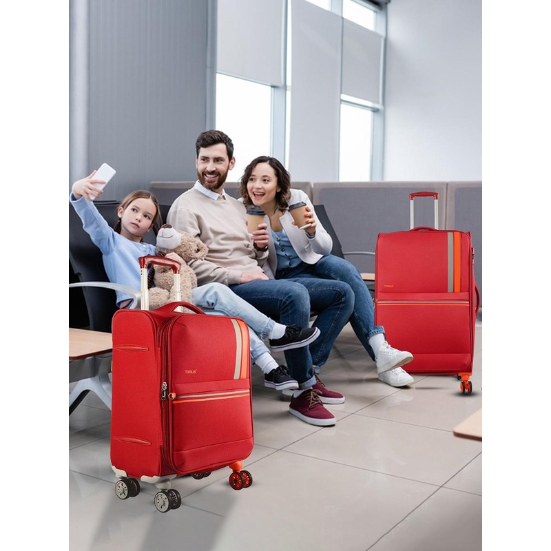 TIMUS Set Of 2 Textured Soft-Sided Trolley Bags