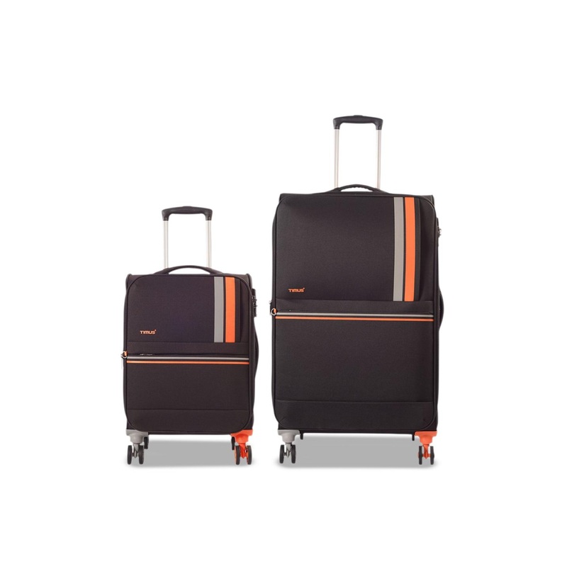 TIMUS Soft luggage Set Of 2 Soft Sided Large & Cabin Trolley Bag
